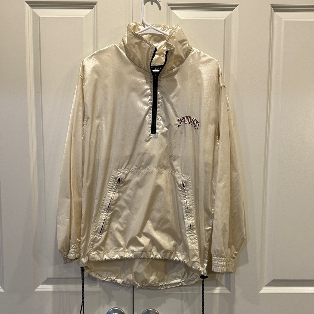 FUBU Off-White Jacket with Logo Patch